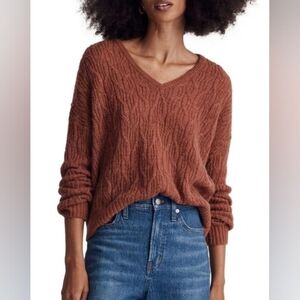 Madewell Alna V-neck Sweater in Ground Clover ** SZ XS